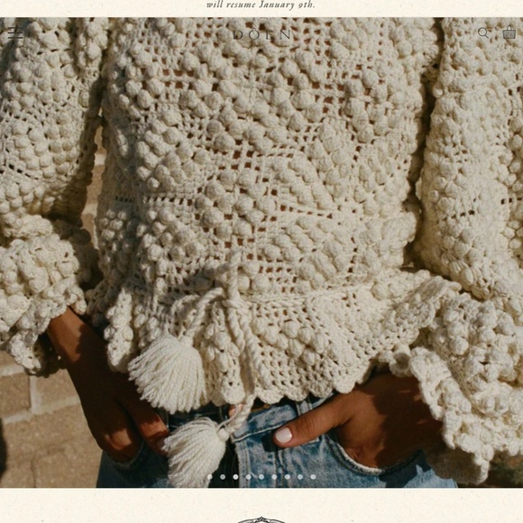 SOLD ❤️ NWOT Doen Heirloom Maddalena pullover sweater - XS-S - Picture 3 of 13